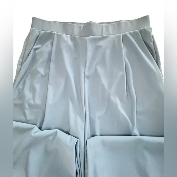 Halara Flex Micro Waffle Pants PXL Light Blue Wide-Leg High Rise Pockets NEW - Picture 9 of 14